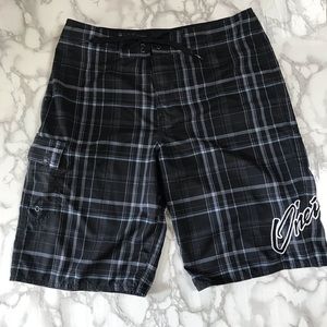 O’Neill Plaid Board Shorts w/ Cargo Pocket